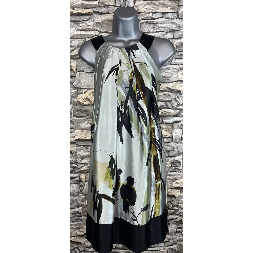 Ted Baker London Silk Mini Dress Birds & Bamboo Sz 1 (2-4)